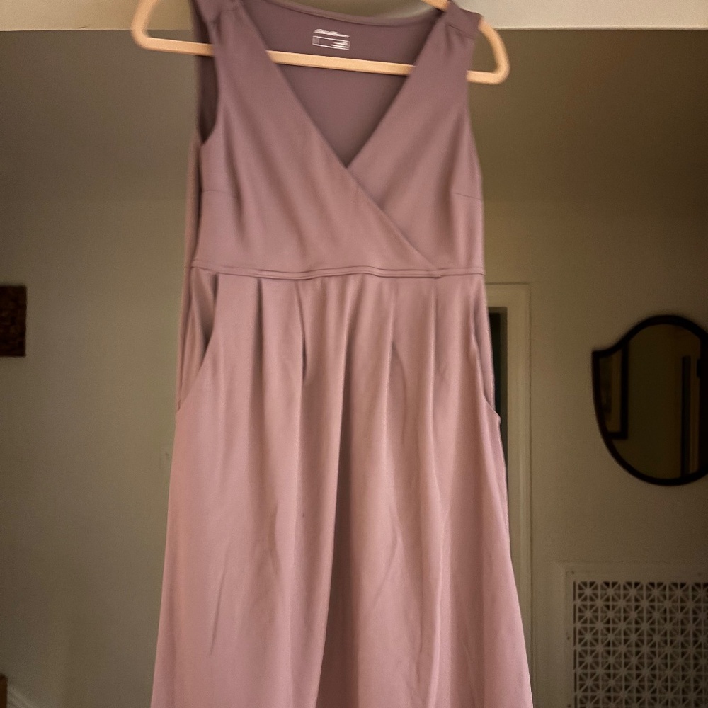Eddie Bauer Mauve Pink Purple Dusty Violet Aster Short Sleeveless Dress--M